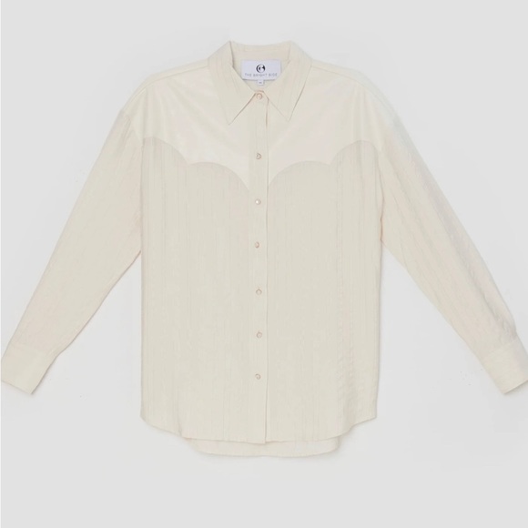 The Bright Side by Rocky Barnes Western Boyfriend Shirt - Cloud - Picture 1 of 10